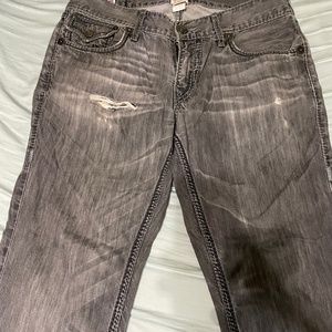 Mens True Religion Jeans - "Ricky Giant Big T" -  34x31 - Washed Grey - Nice!